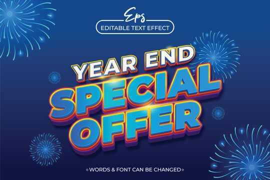 a poster for a year end special offer with editable text effect