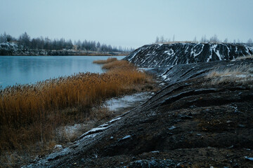Artificial pond in nature