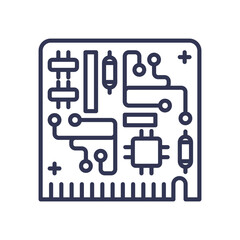 Circuit board illustration symbolizing digital connectivity and technology.