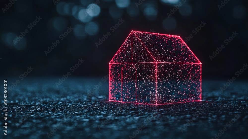 Poster A smart home Internet of Things symbol hologram is displayed on the CPU