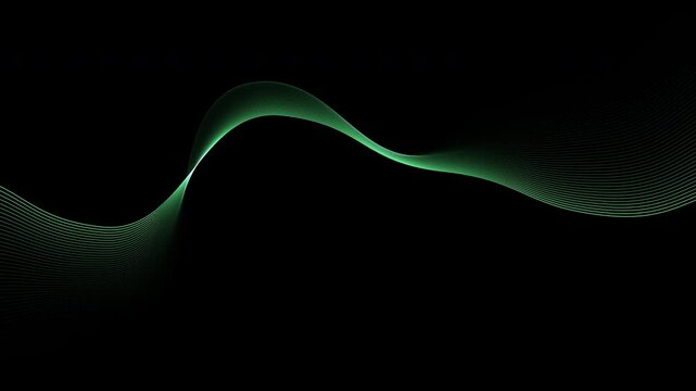 Green wave lines on black background. Ideal for digital backgrounds, website headers, graphic designs, and abstract art projects