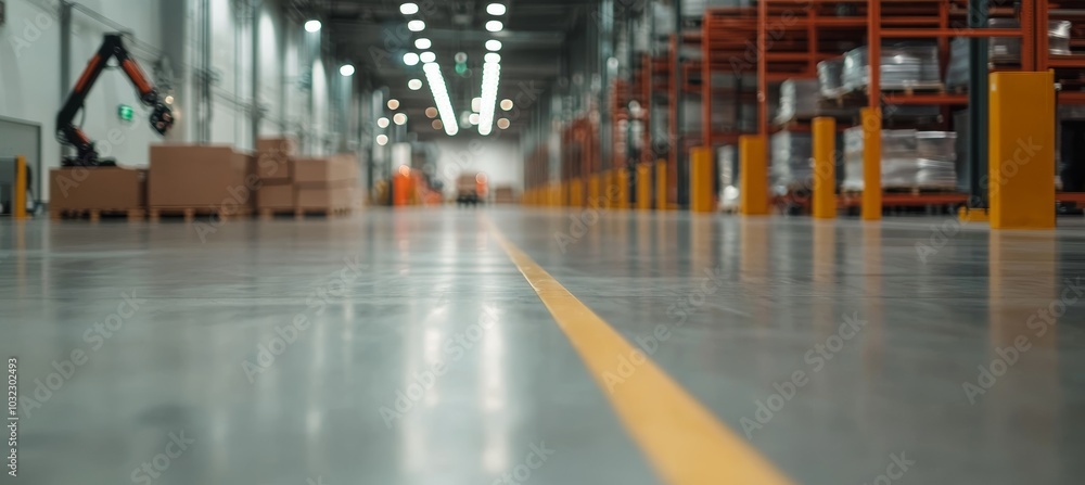 Poster Automation manufacturing robots controlled by industry engineering using internet-connected IOT software for warehouse and factory automation.