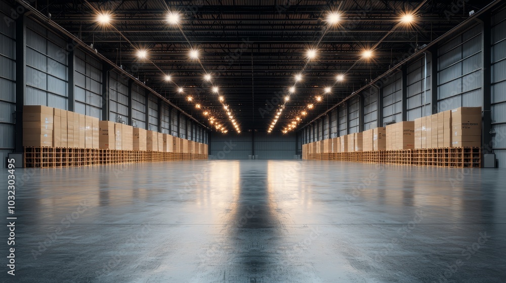 Poster the futuristic technology retail warehouse: digitalization and visualization of industry 4.0 process