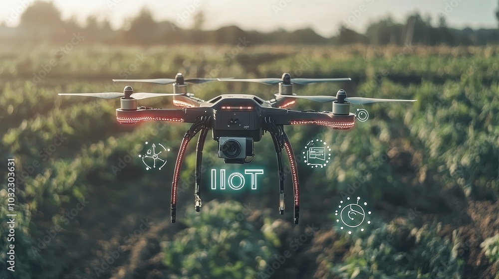 Poster the smart farm is an iot agriculture concept combining augmented reality, virtual reality, stock int