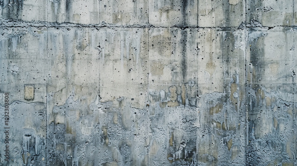 Poster a seamless wide concrete surface, highlighting the smooth and rough areas that create visual interes