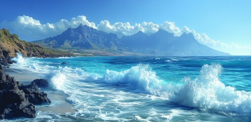 Fototapeta premium El Draguillo - a wild beach on the northern coast of Tenerife