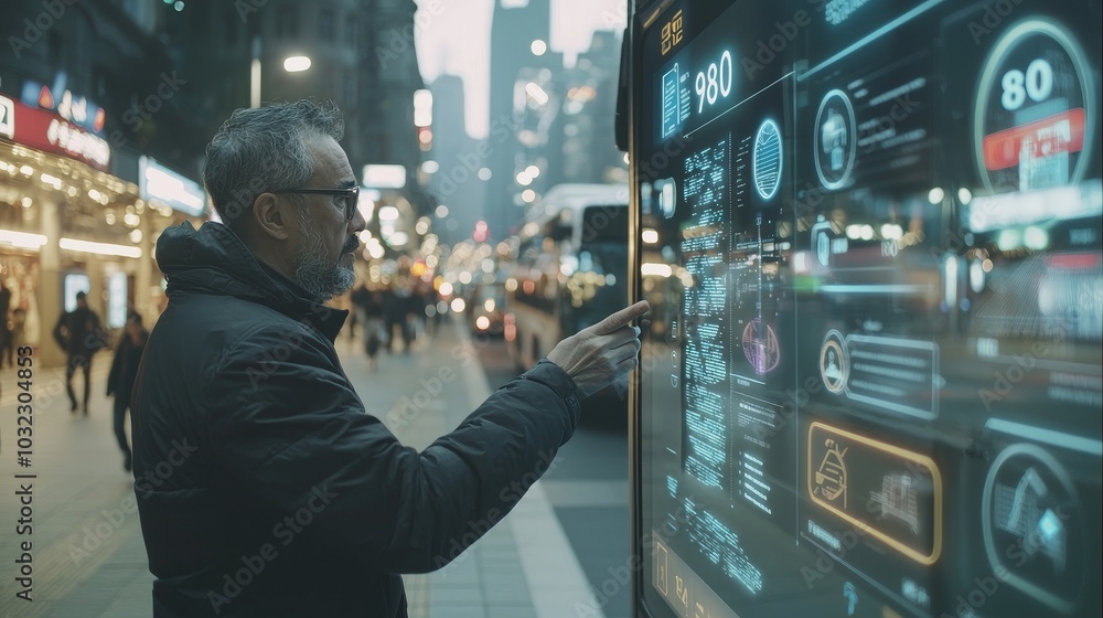 Aufkleber A global business internet network that connects to the IoT. Web-based business intelligence, generative stock.