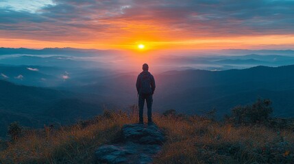 Thai sunset on the hills above Thale Mok View Point