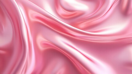Obraz premium Abstract pink satin fabric background with flowing smooth waves, soft and elegant.