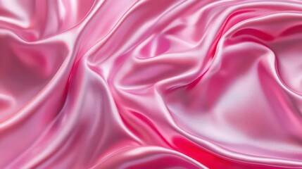Obraz premium A close-up shot of pink silky fabric with smooth and soft texture.