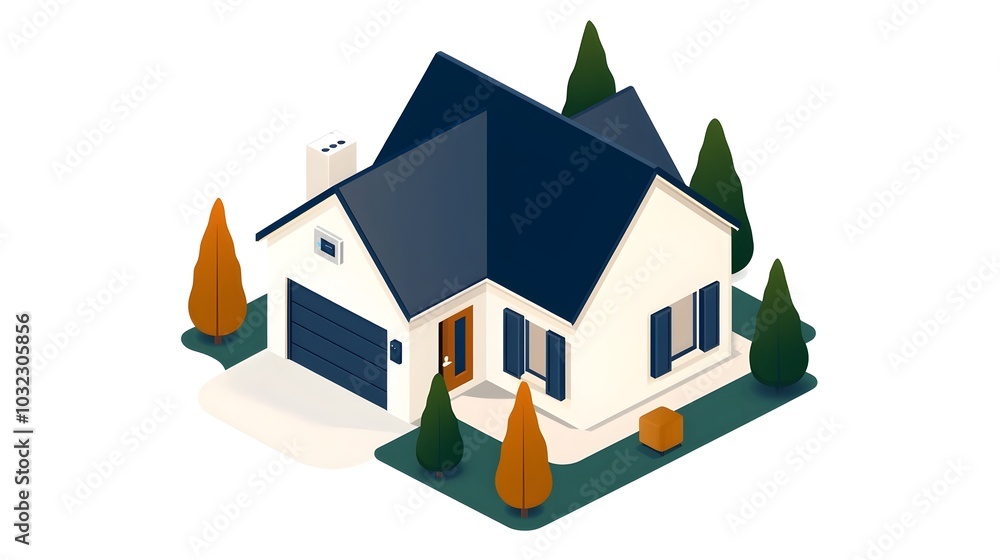 Poster Streamlined and modern isometric layout showcasing the comprehensive of IoT devices and automation systems throughout a smart home s rooms and spaces offering enhanced convenience efficiency