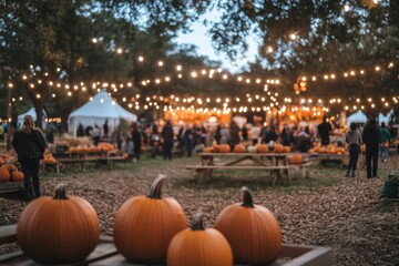 Pumpkins On a Pumpkin Patch Farm, Halloween & Thanksgiving Background, Autumn Season, Thanksgiving Meal