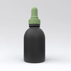 Vape liquid bottles on the white background. Package design. 3d illustration.
