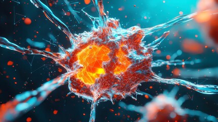 Obraz premium Plexus fantasy abstract technology. Abstract geometric background. , free space, realistic photography