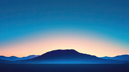Obraz premium Serene mountain silhouette against a twilight sky