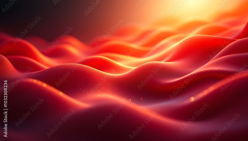 Poster 3d red technology dynamic illustration wavy curves abstract background with space copy. dark grey bl