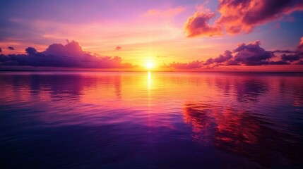 a beautiful view with a sky with shades of orange, red, purple and sometimes golden