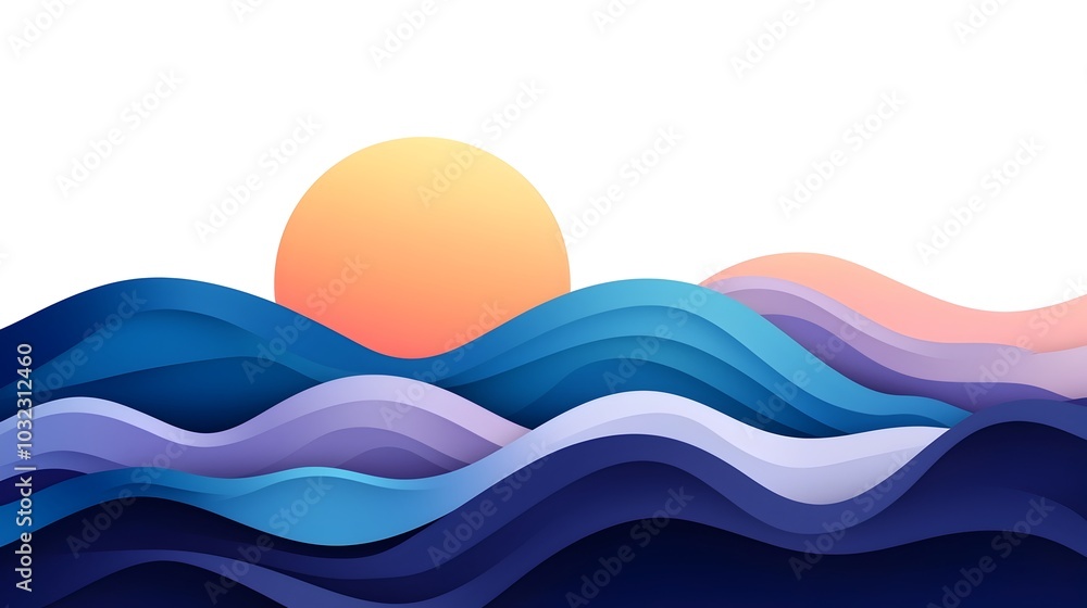 Aufkleber Streamlined and minimalist icon design for digital workflow optimization tools featuring clean geometric shapes smooth lines and curves
