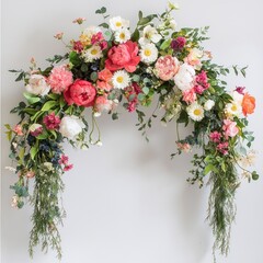 Chic Bohemian Flower Arch with Mixed Blooms