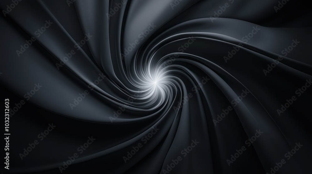 Aufkleber black and white image of a spiral with a bright light in the center. the spiral is made up of many s