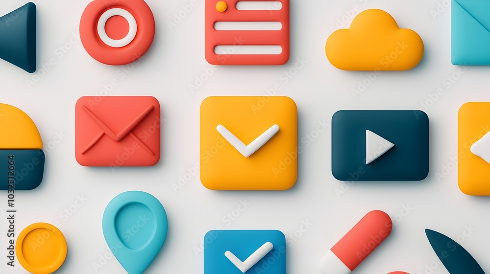 Leinwandbilder versatile icon with a harmonious composition of simple forms crisp edges and clean gradients
