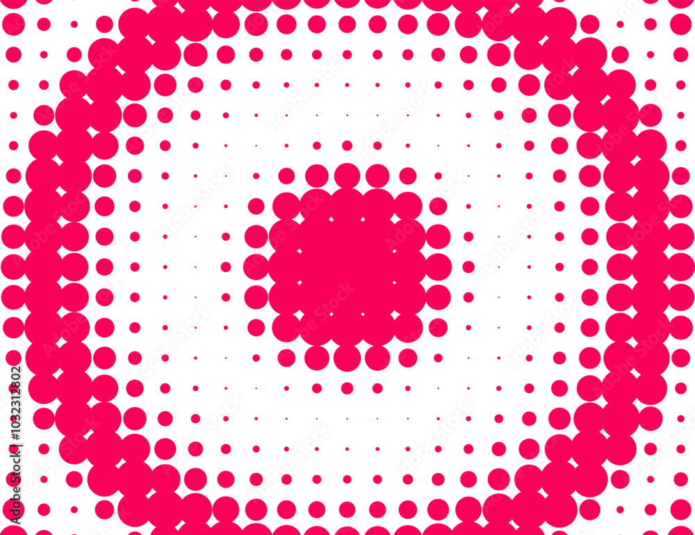 Poster vibrant dot pattern with concentric circles