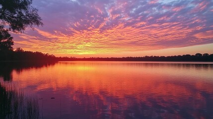 a beautiful view with a sky with shades of orange, red, purple and sometimes golden