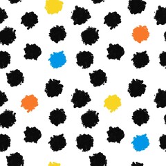 seamless pattern with black polka dot on white background. Texture for textile, paper, wrapping, bedding, blankets.