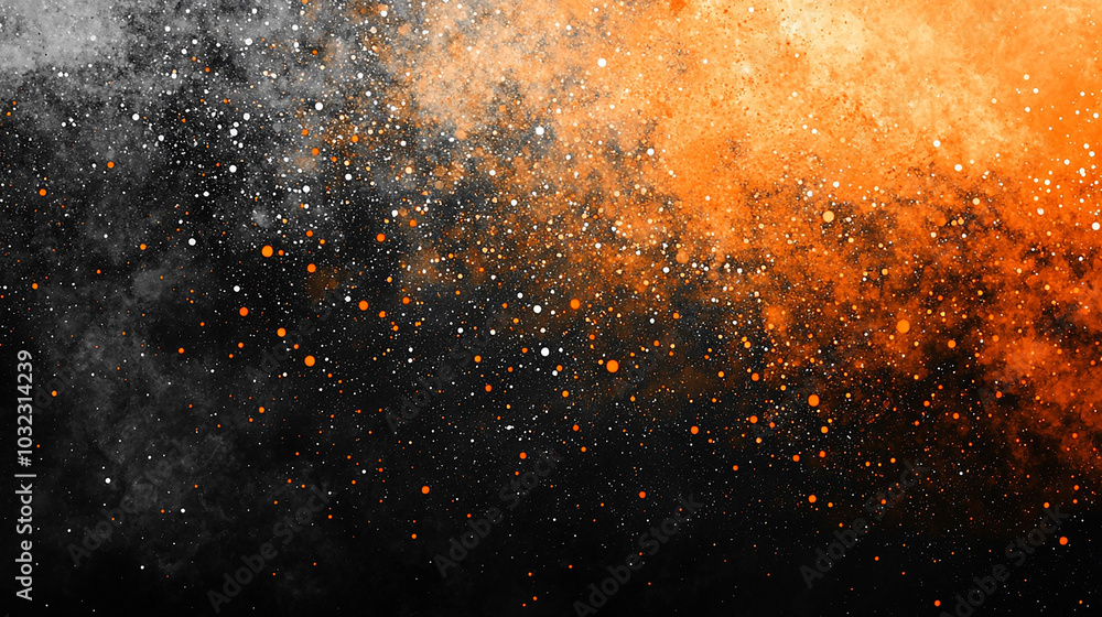 Aufkleber orange, white and black empty space grainy. noise grungy texture color gradient rough abstract backg