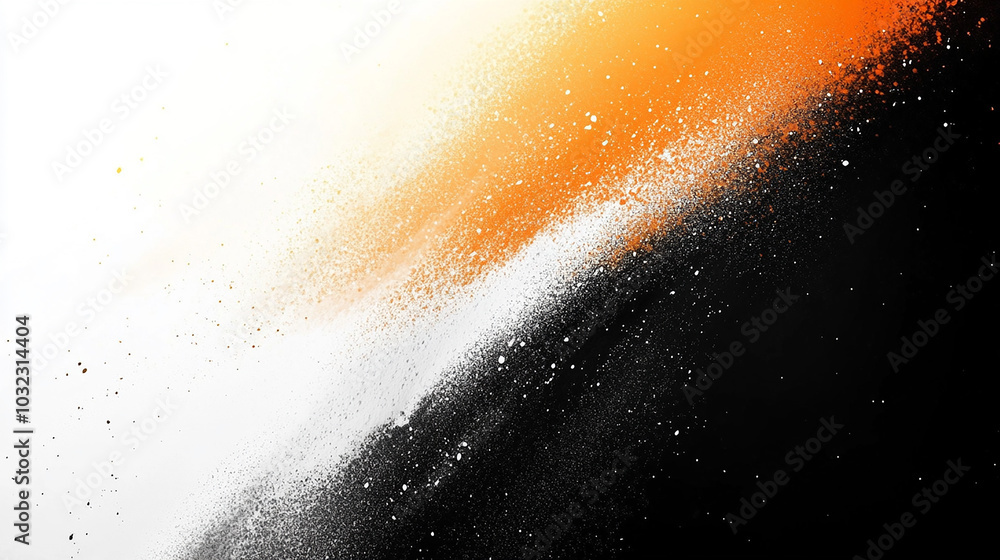 Aufkleber orange, white and black empty space grainy. noise grungy texture color gradient rough abstract backg