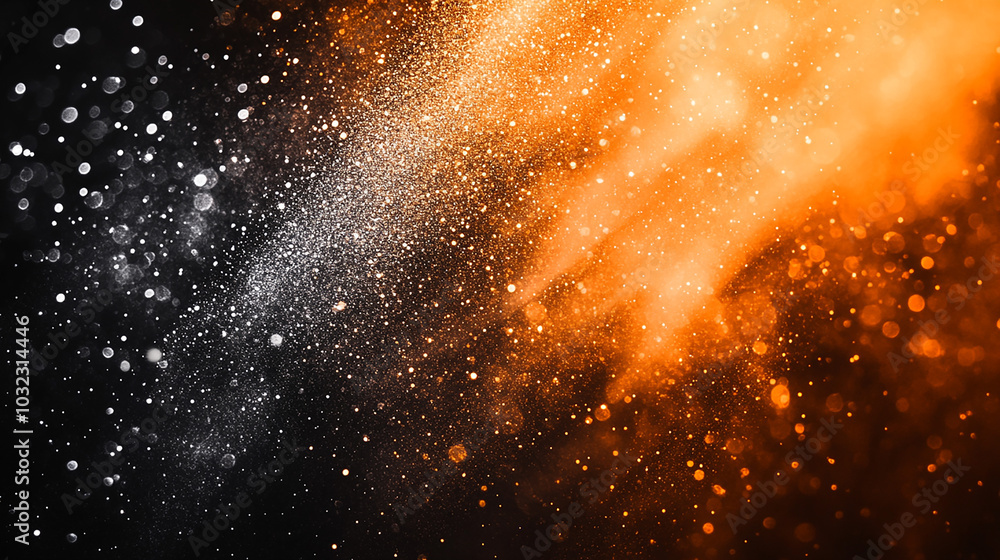 Aufkleber orange, white and black empty space grainy. noise grungy texture color gradient rough abstract backg