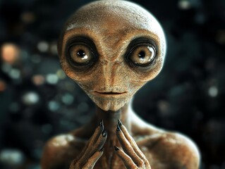 alien , isolated on white background,  , free space text, copy space, copy space for text,