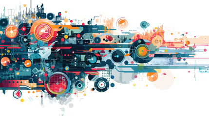 Obraz premium Innovative Technologies Integration Flat Design