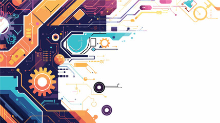 Obraz premium Innovative Technology Background in Flat Style Vector Design