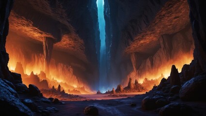 Fototapeta premium Game art beautiful gorge in the cave