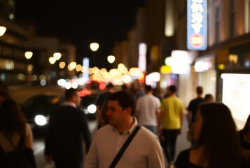Nighttime city lomography blurred people city sounds ;