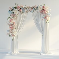 Minimalist Flower Arch with Soft Pastels