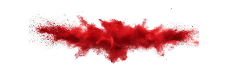 Red fiery explosion on a white background