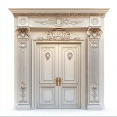 Obraz premium Refined Double Doors with Decorative Trim