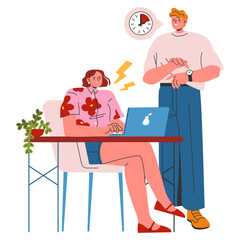 Young Businesswoman. Flat Vector Illustration