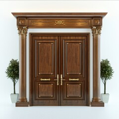 Refined Double Doors with Decorative Trim