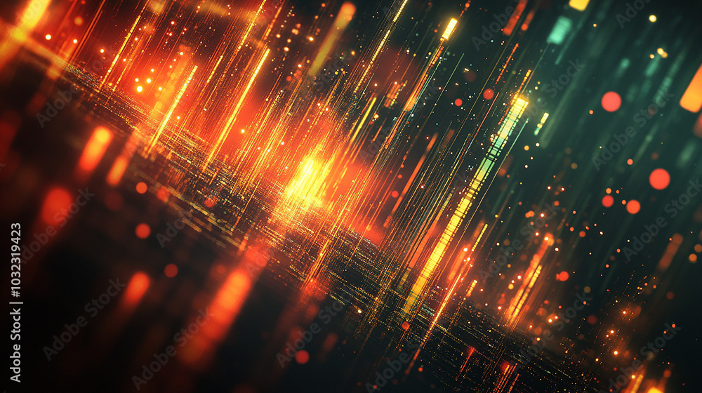 Poster abstract digital data background. panoramic high speed technology concept, light abstract background