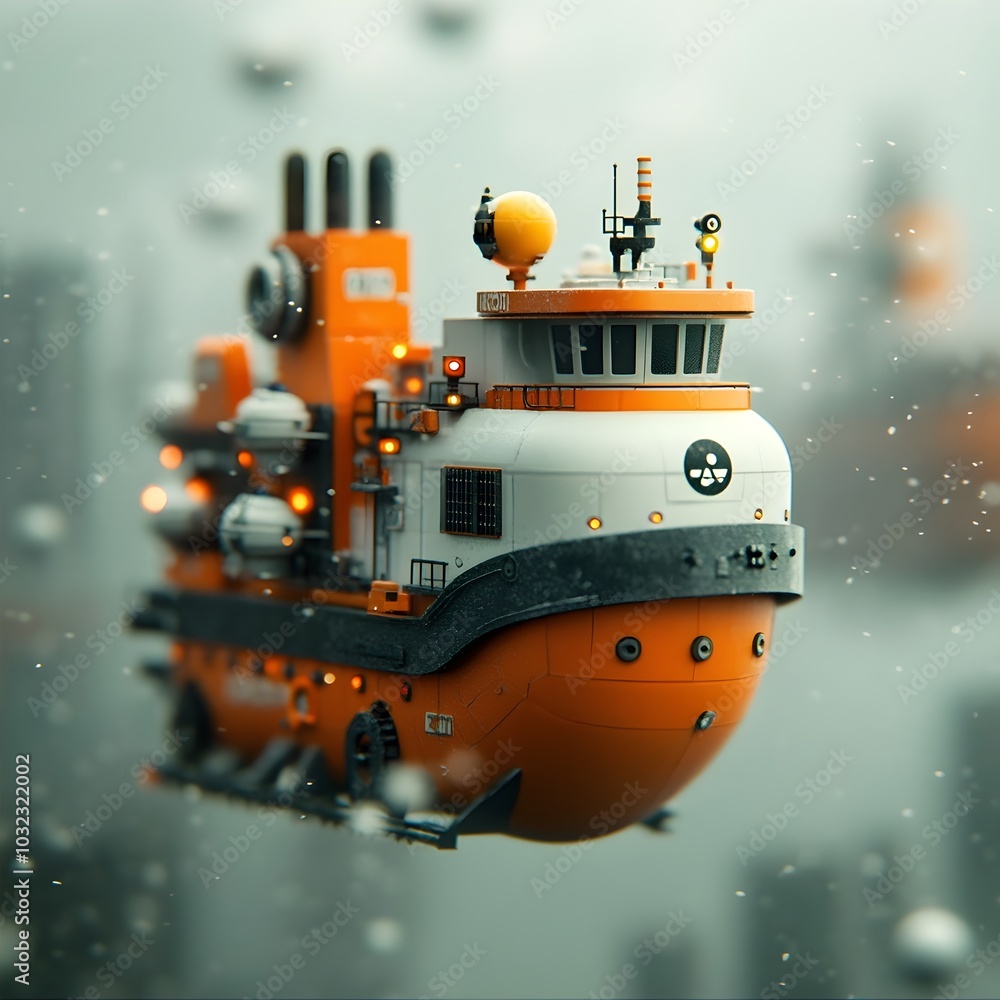Fototapete Towering futuristic cargo ships equipped with innovative hull shapes and sophisticated robotic loading systems driving the next chapter of global logistics and supply chain networks