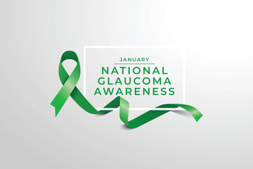 National Glaucoma Awareness Month vector design template good for celebration usage. Green ribbon. flat design. eps 10.