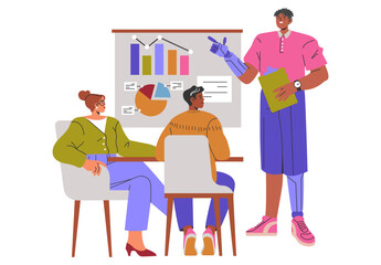 Diversity Businessman. Flat Vector Illustration