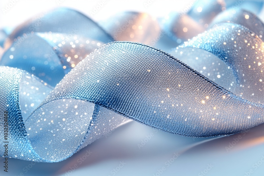 Poster a bright silver ribbon bow isolated on white background with a clipping path for design elements on 