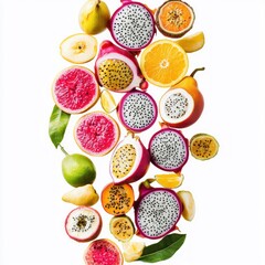 Exotic Fruits Floating Elegantly
