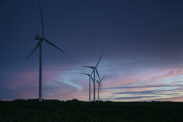 Obraz premium wind turbines farm, wind power generation equipment, clean energy, renewable energy