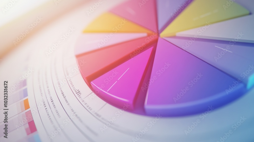 Aufkleber vibrant pie chart for data visualization and analysis