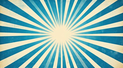 Obraz premium Vintage blue and white sunburst background with grunge texture.